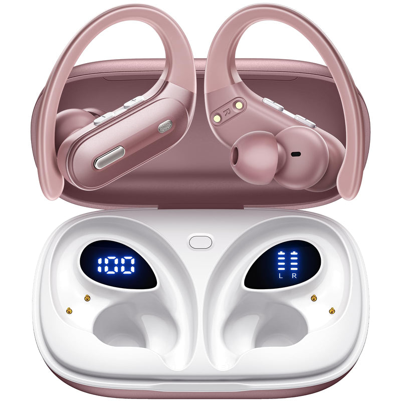 Active Noise Cancelling Ear Buds Wireless Earbuds 90Hrs Playtime Bluetooth Headphones with Hi-Res Stereo Deep Bass Power Display Earphones with Earhooks Waterproof Transparency Headset for Sports/Gym