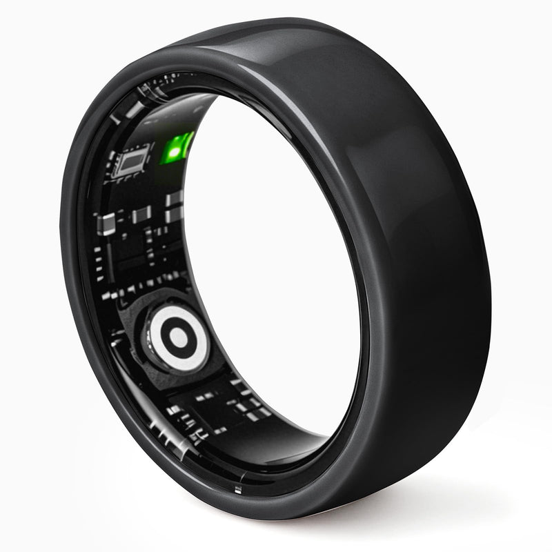 MounTova-T3-Ring, 2026 Ceramic Smart Ring for Men & Women, Sleep Activity Tracker, Heart Rate Stress & Mood Monitor, Gesture Control, IP68 Waterproof, No Subscription, iOS & Android (Black, Size 9)