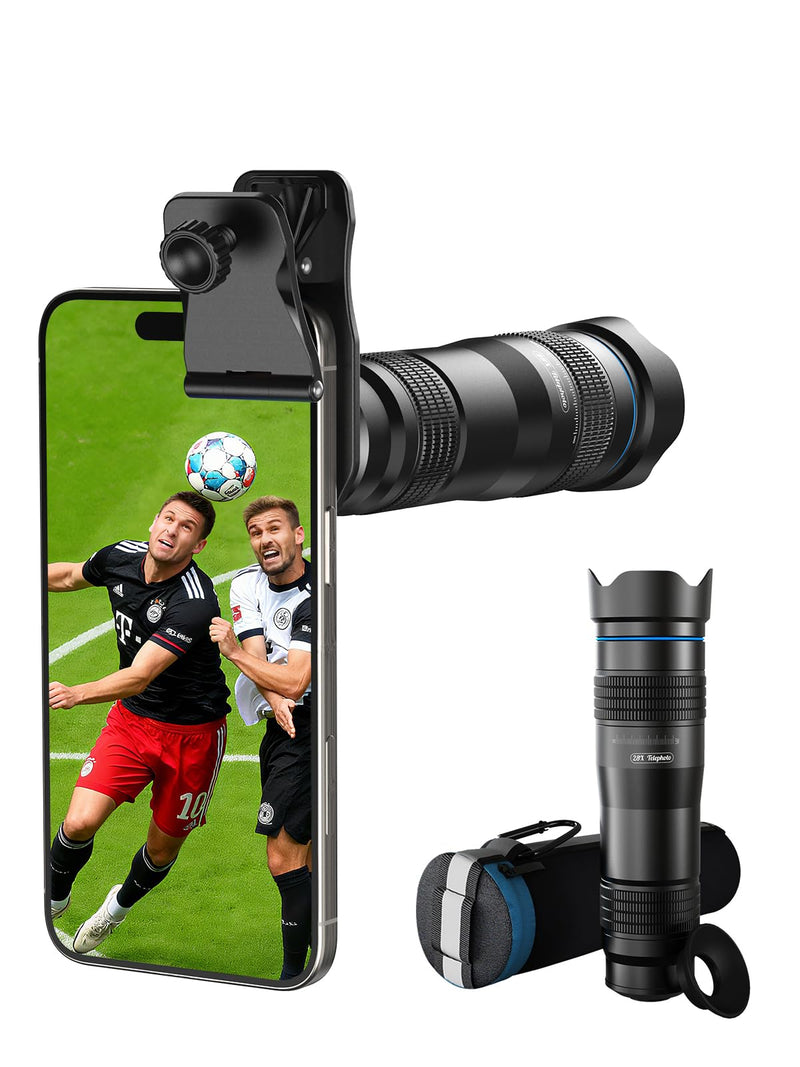 MIAO LAB 28X HD Telephoto Lens for iPhone/Samsung/Android | High Power Telephoto Camera Lens, Universal Smartphone Compatibility