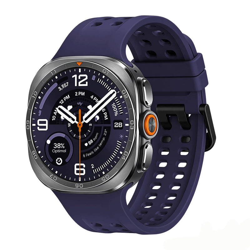 Sport Band Compatible for Samsung Galaxy Watch Ultra 2 47mm (2026) | for Galaxy Watch Ultra 47mm (2025/2024), Breathable Wristband Waterproof Replacement Soft Silicone Marine Strap for Men Women Midnight Blue