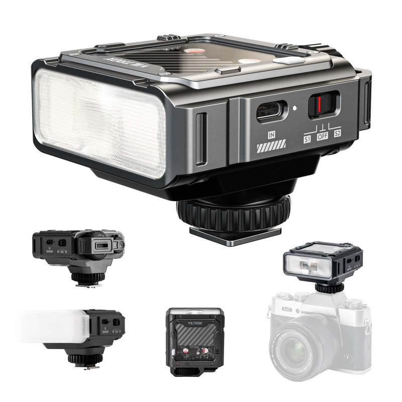 VILTROX Spark Z3-F TTL Camera Flash for Sony (Grey, Z3-(S-Mount)) | GN16 Retro Hot Shoe Flash with TTL & Manual Modes, USB-C Rechargeable Compact Speedlite with Adjustable Brightness Grey, Z3-(S-Mount)