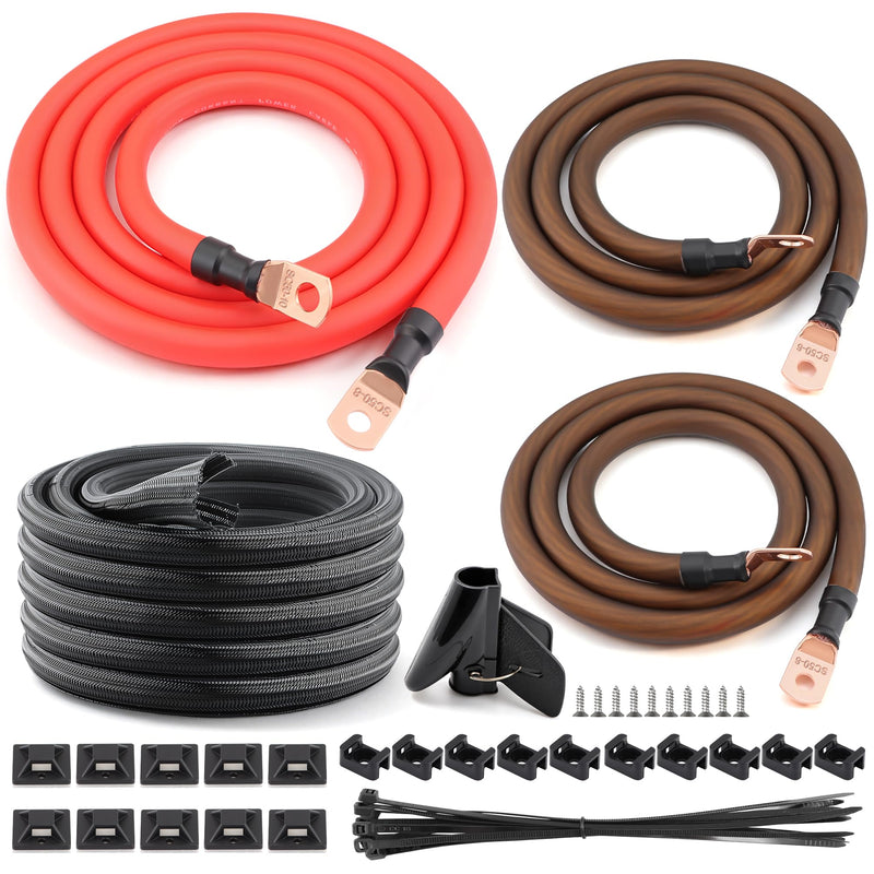 0 Gauge Big 3 Upgrade Kit,CCA Power Cable for Car Audio | 0 AWG CCA Cable with 4.3M PET Sleeve & Terminals,Fixes Voltage Drops,Stops Headlight Dimming & Boosts Amp Performance