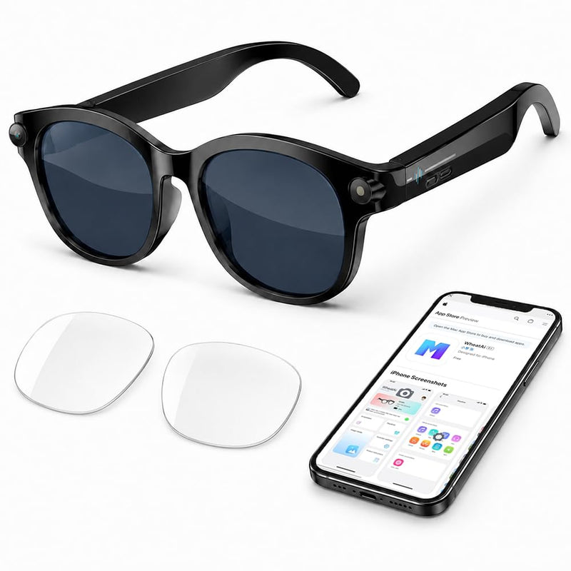 Smart Glasses with Camera, Bluetooth AI Sunglasses for Travel