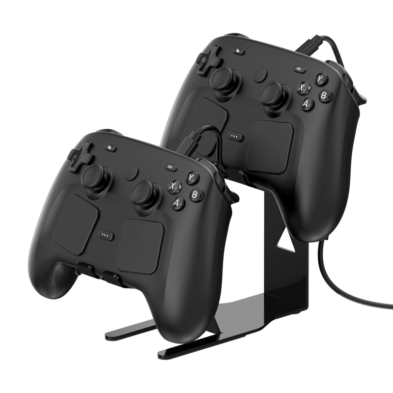 Universal Metal Desktop Stand for Steam Controller 2 with Charging Cable, Two Gamepads Holder for PS5, Xbox Series X, Xbox, 360, Ps5, Ps4, Switch with Non Slip Pads