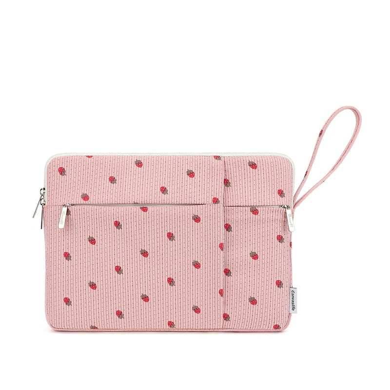 13-inch Laptop Inner Bag, with 3 Pockets, Equipped with a Hanging Strap and Luggage Strap, Suitable for 13.3-inch MacBook Air, HP, Dell and Lenovo laptops. (Strawberry) Strawberry 12.5 inch-13.5 inch
