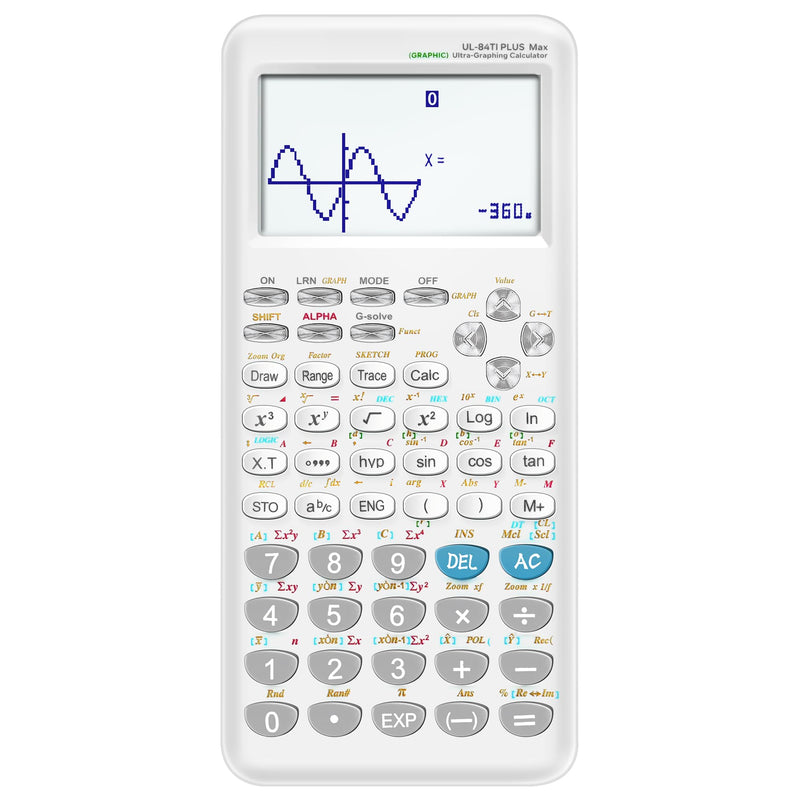 Graphing Calculator, Calculator with Graphics Functions, Large Display for Students, Algebra Calculus Trigonometry, 360+ Functions, UL-84
