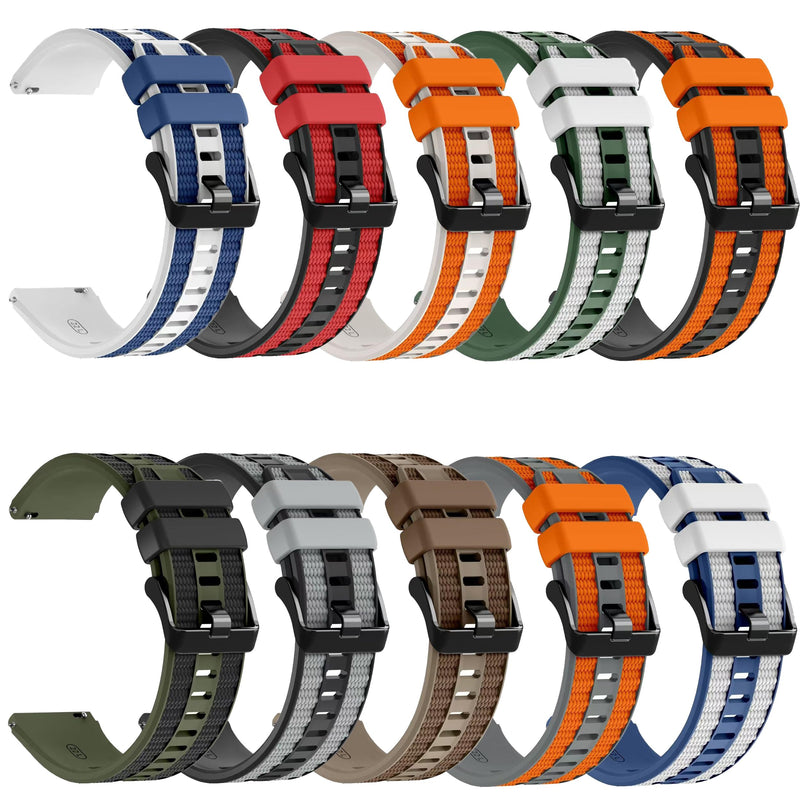 Soft Silicone Breathable 22mm Watch Band Quick Release for Men | Sport Waterproof Replacement Wristband for Smart watch 10-Colors