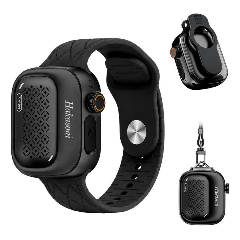 New2 Clip On Speaker, Mini Wearable Sports Speaker, Black | 3 in 1 Clip/Wrist/Neck Lanyard Portable Speaker, IP69K Waterproof, 20H Long Playtime for Shower Workout Camping Cycling