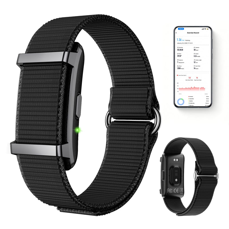 Smart Bracelet Fitness Trackers for Men Women, Smart Watch 24/7 Heart Rate Sleep Stress HRV Monitor, 170+ Sports Modes, 2 Bands, Free APP