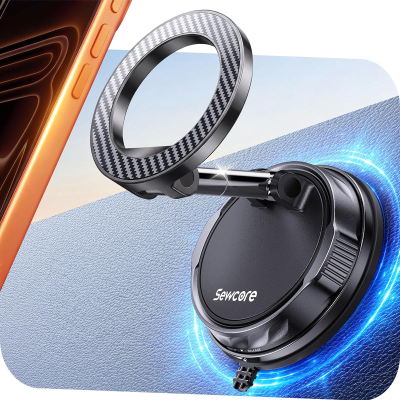 for Magsafe Car Mount, [2026 Ultra Vacuum] Magnetic Phone Holders | [98+LBS Max Suction & 3000gf Magnetic] 900° Adjustable, Car Phone Holders for Your Car for iPhone 17-12 Pro Max Air Plus