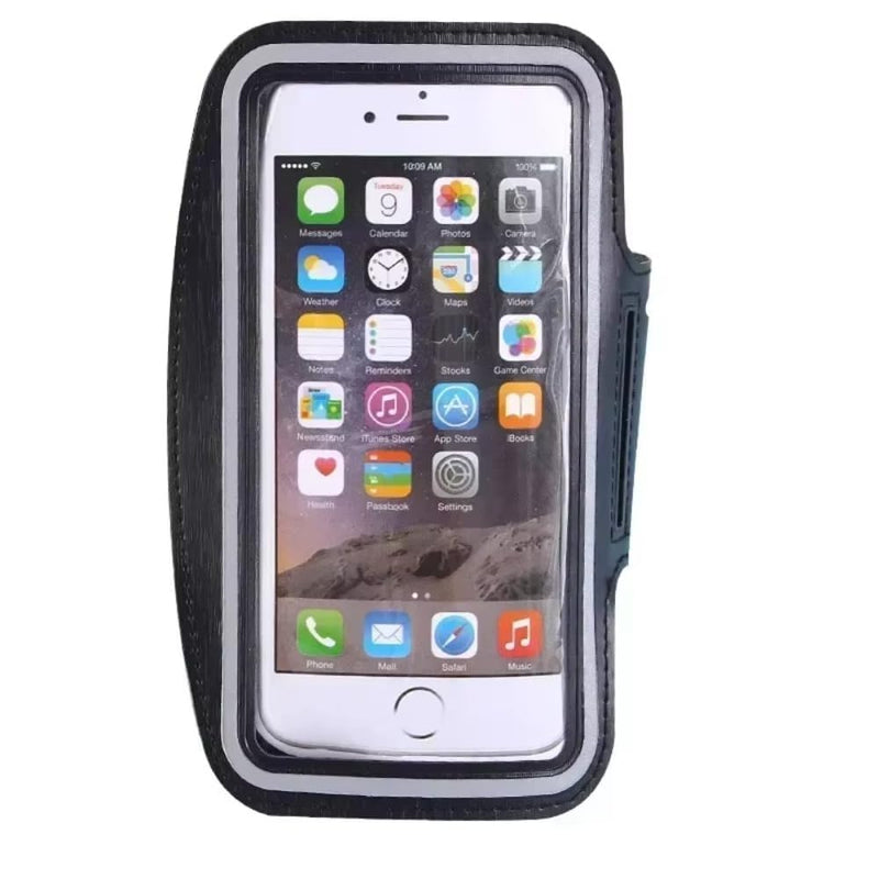 Outdoor Sports 5.5inch Mobile Phone Armband Smartphone Key Holder Gym Running Phone Bag Arm Band Cases for Samsung iPhone Holder (Black) black