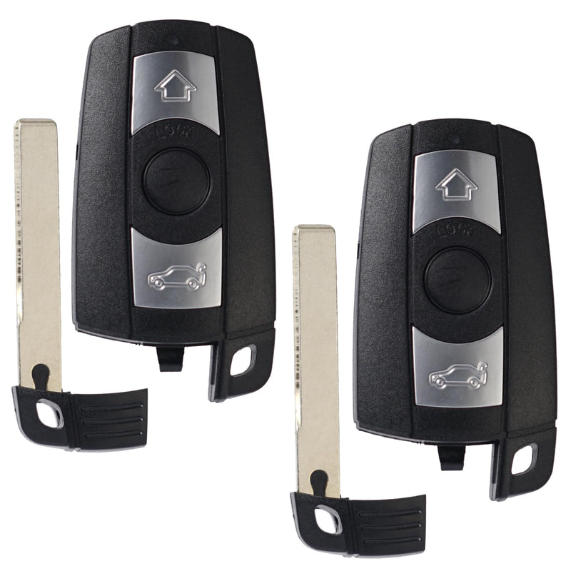 SUPALAND Key Fob Replacement for 2006-2011 BMW 3 5 Series, 325i, 328i, 330i, 335i, 525i, 528i, 530i, 535i, 550i & More Keyless Entry Remote Control Start (KR55WK49127, 3 Btn,2pcs)