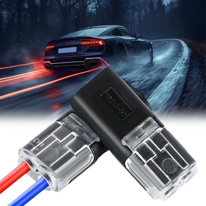 30 Pieces No Stripping Adapter | Automotive LED Solderless Quick-Insert 2-Pin D2 Plug Terminal Connector, LED Connector for Automotive Car Modification Home Improvement