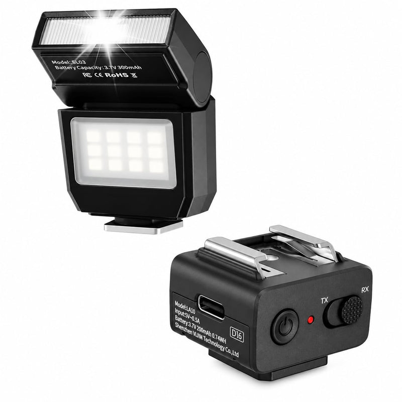 Ulanzi Camera Flash and Wireless Trigger Kit, 2.4GHz Remote Flash Trigger with Compact Speedlite, Hot Shoe Camera Flash Set for Mirrorless Cameras, Portrait Photography, Product Shooting, Indoor Studi