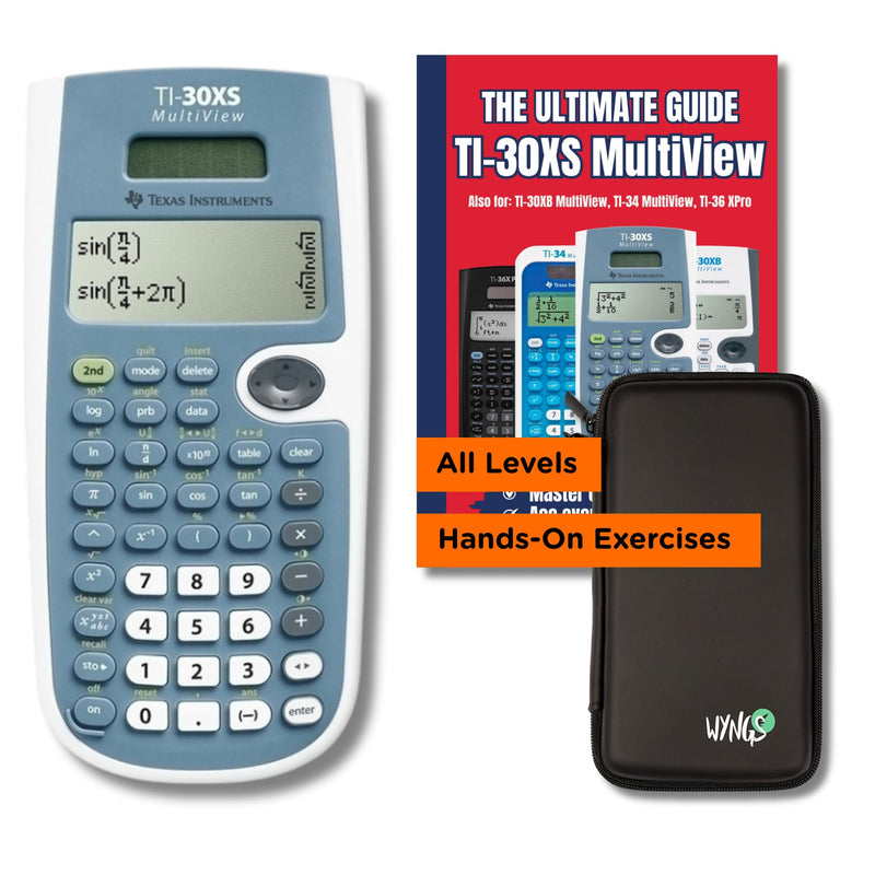 TI-30XS Multiview Scientific Calculator + The Ultimate Guide + WYNGS Protective Case