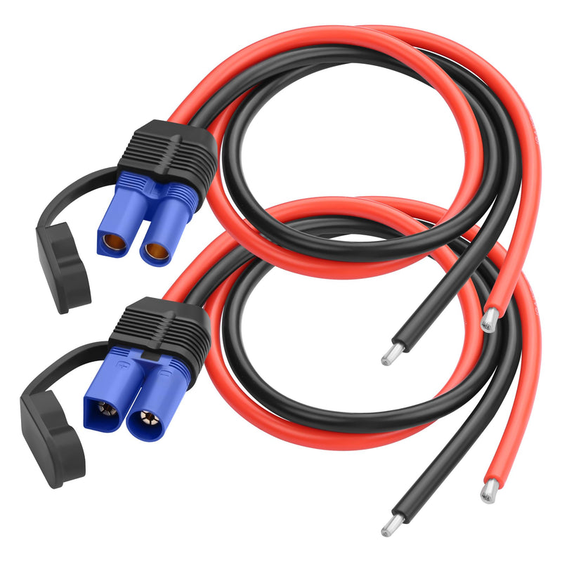EC5 Connector Cable Pair,EC5 Male Female Banana Plug Adapter | with 10AWG Silicone Wire, 50A 24V Gold-Plated for RC Car Battery,Emergency Start,1 Pair,50CM