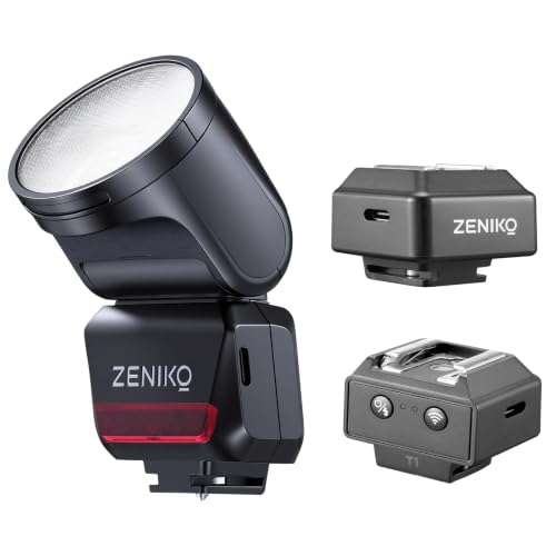 ZENIKO RF12M mini Round Head Flash with T1 2.4G Wireless Trigger Off Camera Used for Studio Photography