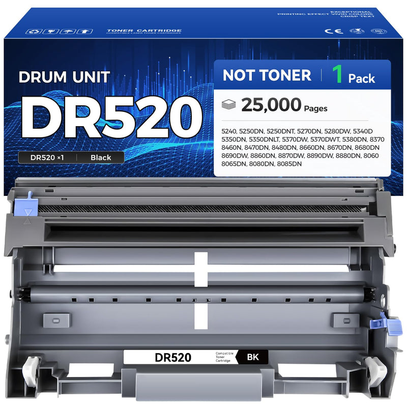 DR520 Drum Unit (Not Toner) 1-Pack Replacement for Brother DR-520 DR-620 Imaging Drum Compatible with DCP-8060 8065DN HL-5240 5250DN 5250DNT 5280DW MFC-8460N 8660DN 8670DN 8860DN 8870DW Printer Ink