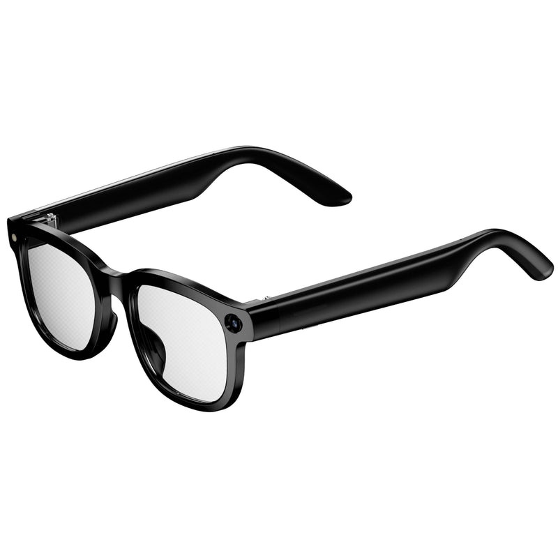 AI Smart Glasses with 4K EIS Anti-Shake Camera, Real-Time Multi-Language Translator Open-Ear Bluetooth Audio Hands-Free Recording Glasses for Travel Vlogging Business Meetings (Black(GS-98)) Black(GS-98)