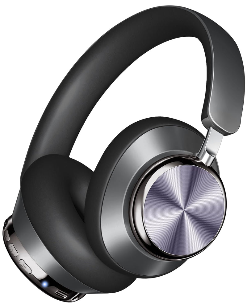 Wentronic Y03 Bluetooth Headphones Wireless Active Noise Cancelling Over Ear Headphones 48 Hours Playtime High Sound Quality 6 EQ Music Mode Headphones with Soft Ear Cushion - Grey