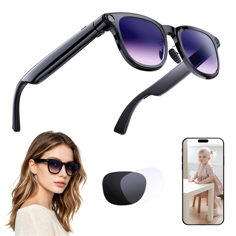 AI Smart Glasses with Camera, 4K HD Video and Recording | 4K HD Video & Photo Capture, Real-Time Translation, Open-Ear Audio, Object Recognition, Bluetooth #1