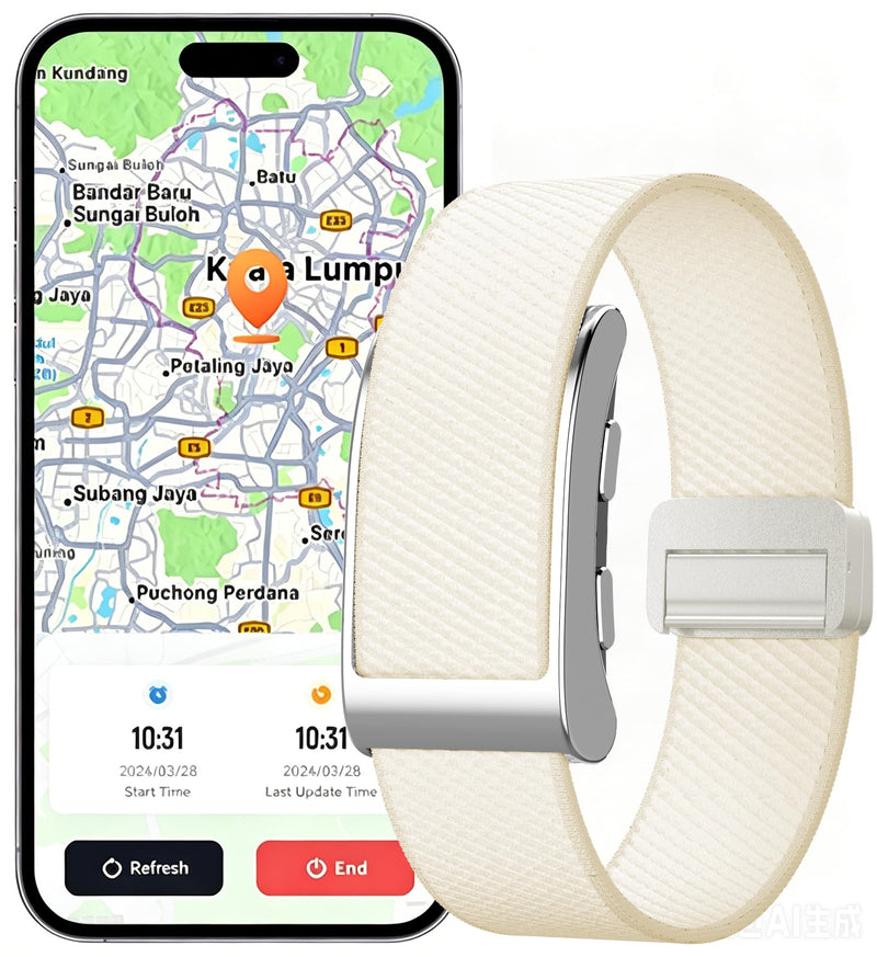 Yihou Screenless Fitness Tracker GPS Smart Bracelet Heart Rate Sleep Monitor Health Tracker Fall Detection SOS Call Pedometer Step Counter AI-Powered Activity Tracker Waterproof Nylon Wrist Band Beige