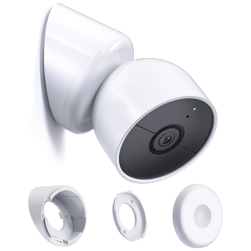 Magnetic Wall Mount Compatible with Google Nest Cam Outdoor (Wired, 2nd Gen) and Outdoor or Indoor, Battery, 4 Installation Methods, Nest Camera Replacement Angled Mount, Nest Cam Desk Stand