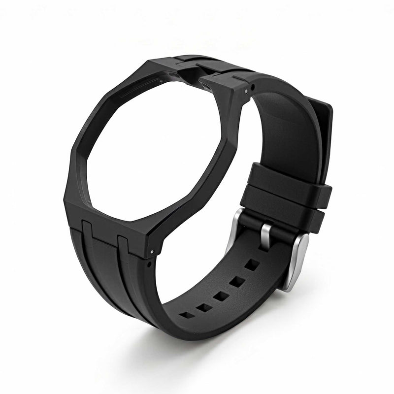 Ceramic Case and FKM Rubber Band Mod Kit Compatible with Swatch Royal Pop for Men Women Watches Replacement black