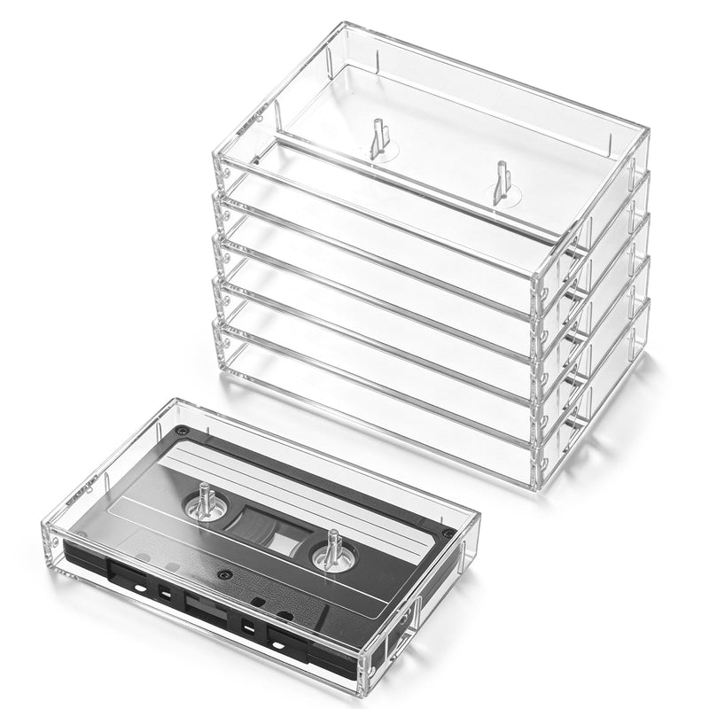 5 Pcs Audio Cassette Storage Cases Clear Plastic Cassette Tape Cases Blank Voice Recording Cassettes Tape Holder Plastic Audio Cassettes Organizer with Anti-Scratch Dust for Art Collection | Blank Voice Recording Cassette Tape Holder, Plastic Audio Cas...