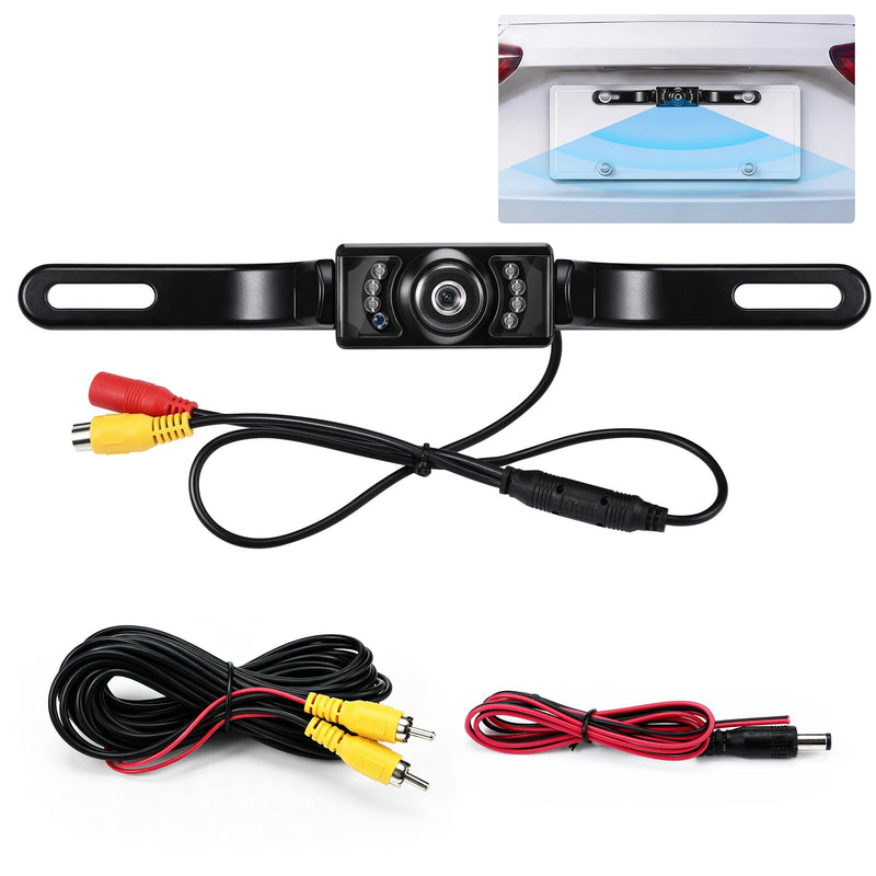 License Plate Backup Camera, Rear Camera with Clear Images | Reverse View Device with 170° Wide Angle, Night Vision, IP67 Waterproof and Dustproof, for Sedans, SUVs, Trucks, RVs