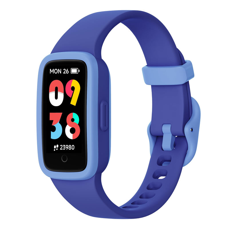 Vigor 3 Kids Watch Fitness Tracker, AMOLED Screen for Boys Girls Age 5-15 | 3ATM Waterproof, No App No Phone Needed, Pedometer, Vibrating Alarm, Heart Rate, Sleep Monitor, 10 Sport Modes, Habit Builder Blue