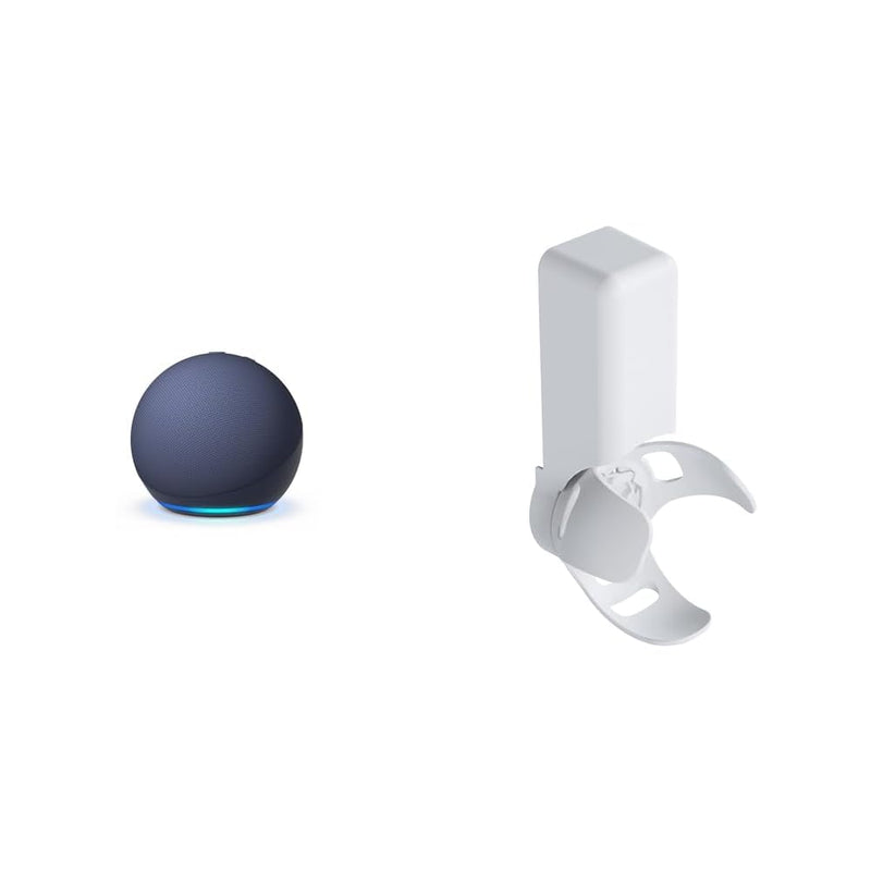 Echo Dot Bundle: Include Echo Dot, Deep Sea Blue and Made for Amazon Outlet Hanger, Glacier White.