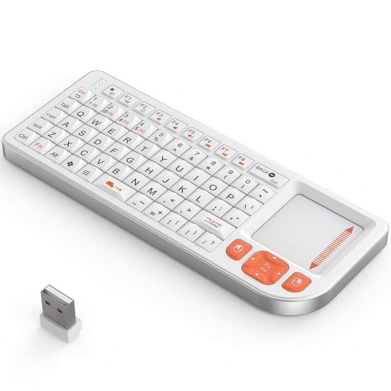 K809 Mini Keyboard with Touchpad, High-End Aluminum Alloy Frame,2.4G+BT | 1000mAh rechargeable battery,7-color backlight,ultra-thin and portable,for tv,android tv box,fire tv stick,htpc,frojector,pc