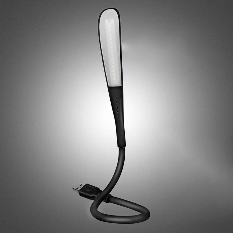 14-LED Dimmable USB Reading Light, Touch-Sensitive Control, Flexible Gooseneck Table Lamp, Portable Book Light for Reading in Bed, Working and Travel (Black) Black