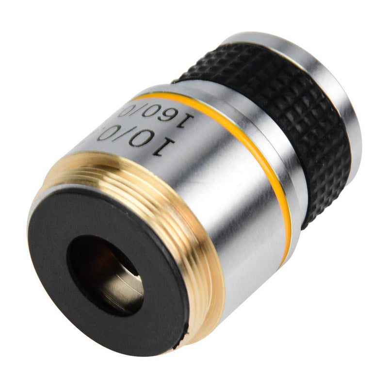Generic 10X Achromatic Objective Lens 160 0.17 Biological Microscope Lens with Aluminum Alloy Shell for Enhanced Contrast Clear Image