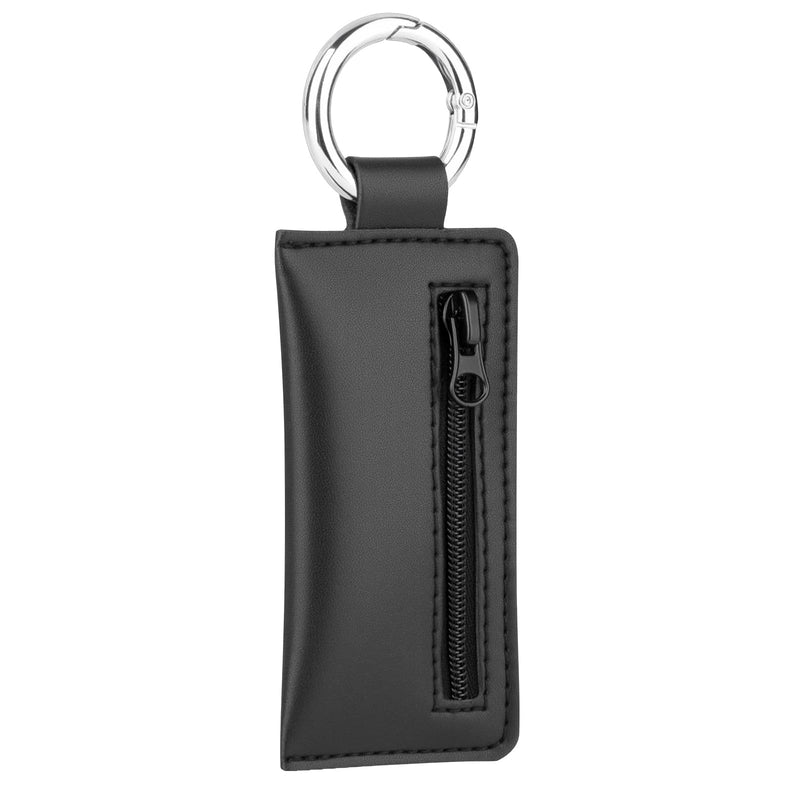 Microfiber USB Flash Drive Holder Case with Keychain | Anti-Slip Zipper Pouch, Storage Case Compatible with AirTag SD TF Card, for Small Medium USB Drives, 1PC, Black, Case Only