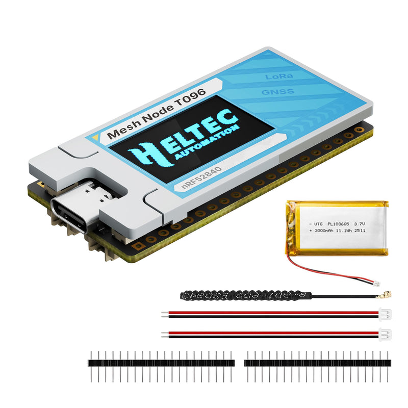 Heltec T096 Meshcore LoRa Device, with Battery | nRF52840 GNSS Development Board Kit, for Meshtastic Node, Off-Grid Communication, Semi-Assembled