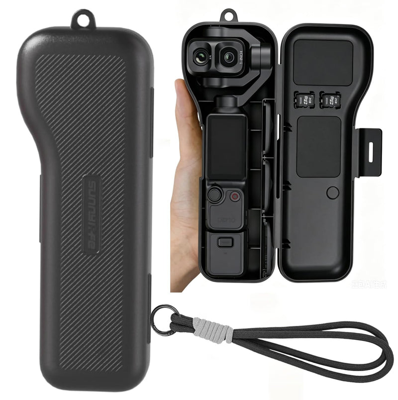Hard Case for DJI Osmo Pocket 4P,Gimbal Screen Protective Cover with Built-in Filter Storage (Black) Black