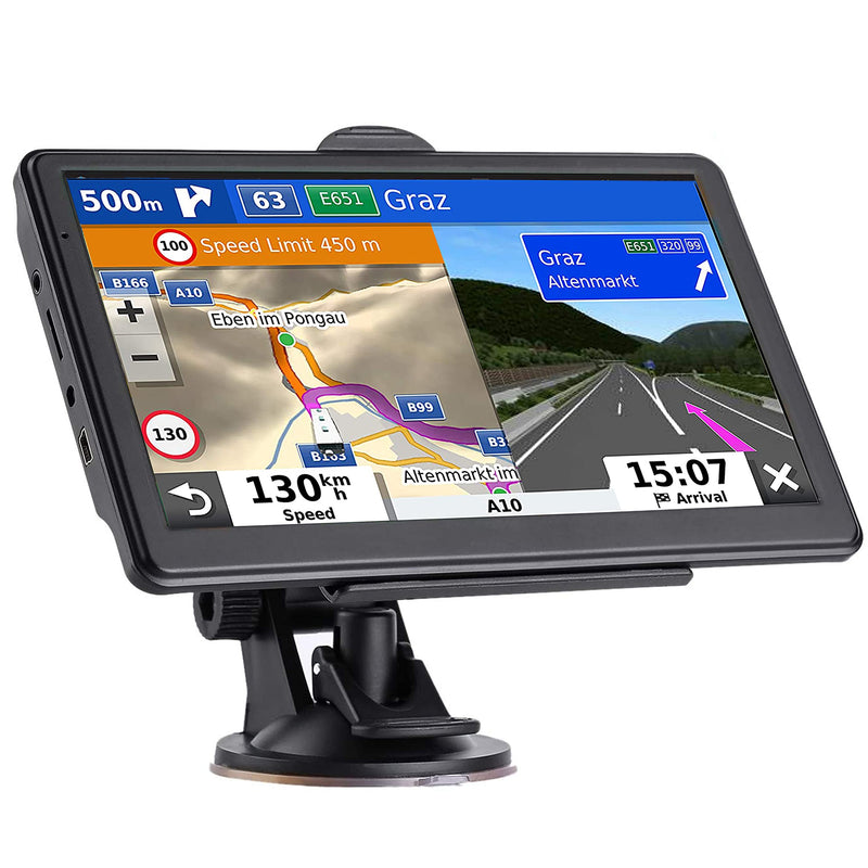 GPS Navigator for Car, 2026 Map 7 inch Touch Screen Car GPS 256-16GB,Voice Turn Direction Guidance, Support Speed and Red Light Warning, North America Lifetime map Free Update Truck(Black) Black