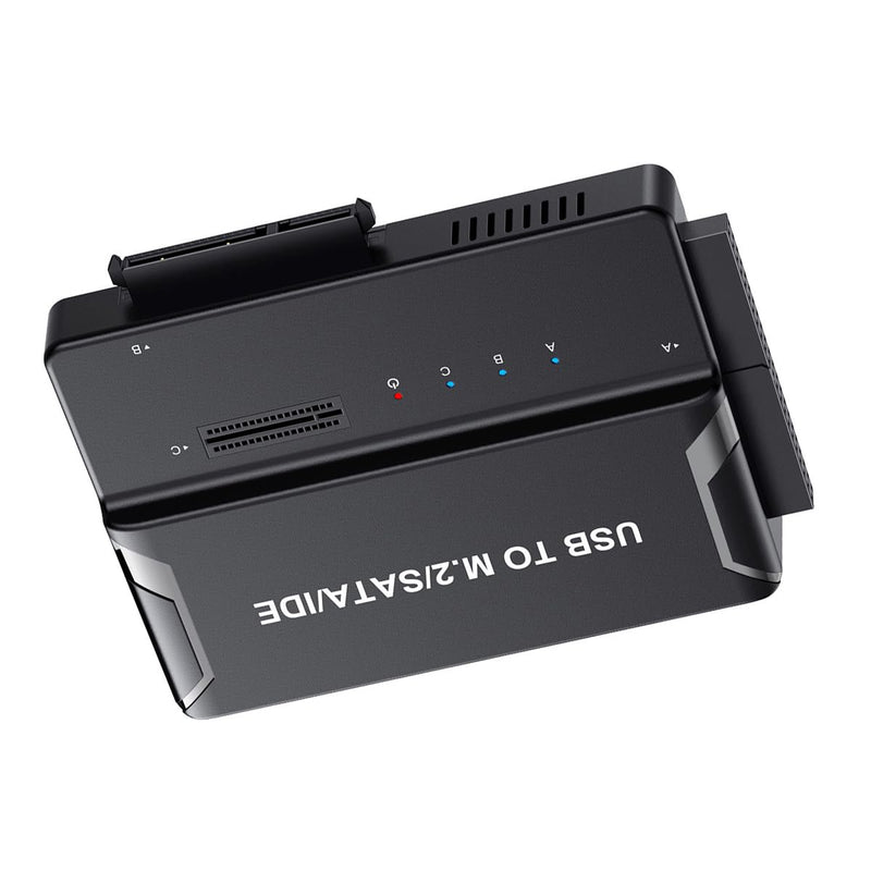 CY USB 3.0 USB-C Type-C to NVME M-Key M.2 NGFF & SATA 2.5 3.5 Inch & IDE 40Pin SSD Docking Vertical External PCBA Case Enclosure 10Gbps NVNE+SATA+IDE