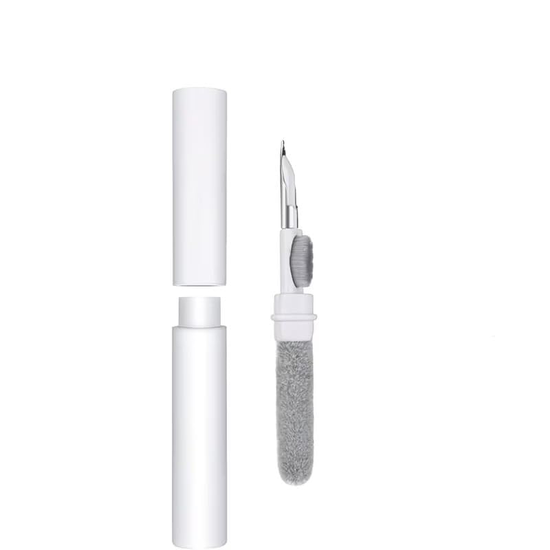 3-in-1 Earbuds Cleaning Pen with Soft Brush – Multifunctional Cleaner Kit for Wireless Earphones, Headphones Charging Box, Computer Keyboard, Phone Ports and Electronics(White) White