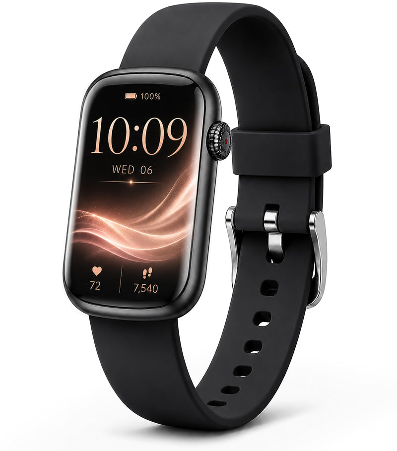 MorePro Health Fitness Tracker, 24/7 Heart Rate Monitor with Blood Pressure, Blood Oxygen, Sleep Tracking, IP68 Waterproof Activity Trackers with Step Counter, Compatible with iOS Android Black
