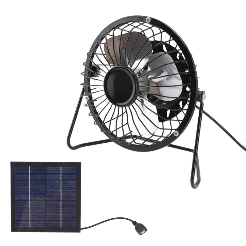 Solar Panel Fan, Mini Portable USB Cooling Fan 5V 2.5W with USB Power Supply, for Greenhouses Dog Houses Trailers RVs