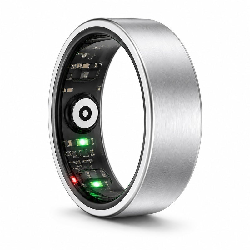 Smart Fitness Ring with Bluetooth Calling, Activity and Sleep Tracking, Heart Rate Monitoring, 5ATM Water Resistance, Rechargeable, Compatible with iOS and Android, Silver, Gold, Black 9 1