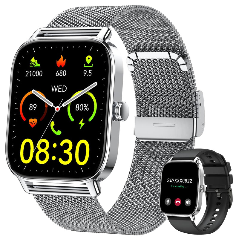 Smart Watch for Men Women Fitness Tracker: Make Answer Call Digital Mens Watches Waterproof Running Pedometer Smartwatch for Android Phone iPhone Samsung Compatible Sleep SpO2 Heart Rate Monitor Step