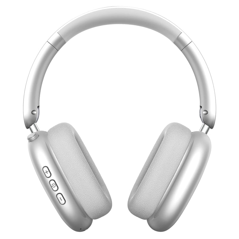 Wentronic Y01 Wireless Noise Canceling Headphones Bluetooth 5.3 Over Ear Headphones with Microphone, Hi-Res Audio, 48H Playtime, Foldable Comfortable Earpads,Compatible with iOS,Android,PC, Silver