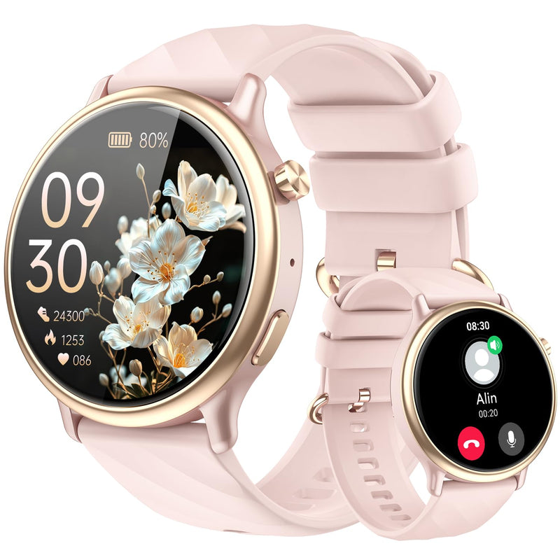 Smart Watch for Women Fitness Tracker: Waterproof Digital Womens Watches Make Answer Call Smartwatch for Android Phone iPhone Samsung Compatible Sleep SpO2 Heart Rate Monitor Running Step Pedometer Pink