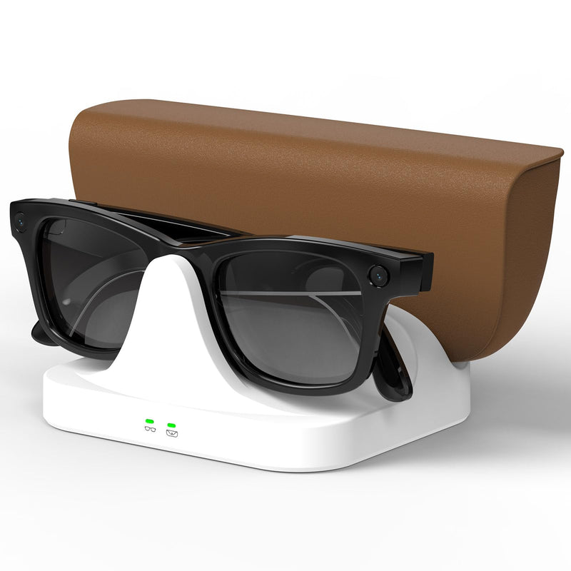 Ablink 2-in-1 Magnetic Charging Dock,for Ray-Ban Meta Gen 2 Wayfarer Skyler Blayzer Scirber Optics, Fast Charger Station for Meta Glasses and Case,LED Indicator