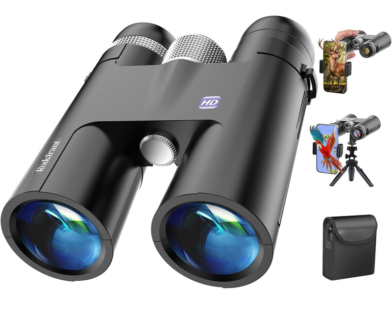18x50 Professional Large View Binoculars for Adults with Upgraded Phone Adapter, Tripod and Tripod Adapter - Waterproof Binocular with BaK4 prisms for Bird Watching,Hiking,Outdoor Adventures Black