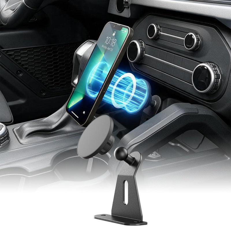 powoq 2/4 Door Magnetic Phone Mount Compatible with 2021-2026 Ford Bronco | Center Console Adjustable Phone Holder Replacement for 2021-2026 Ford Bronco Accessories
